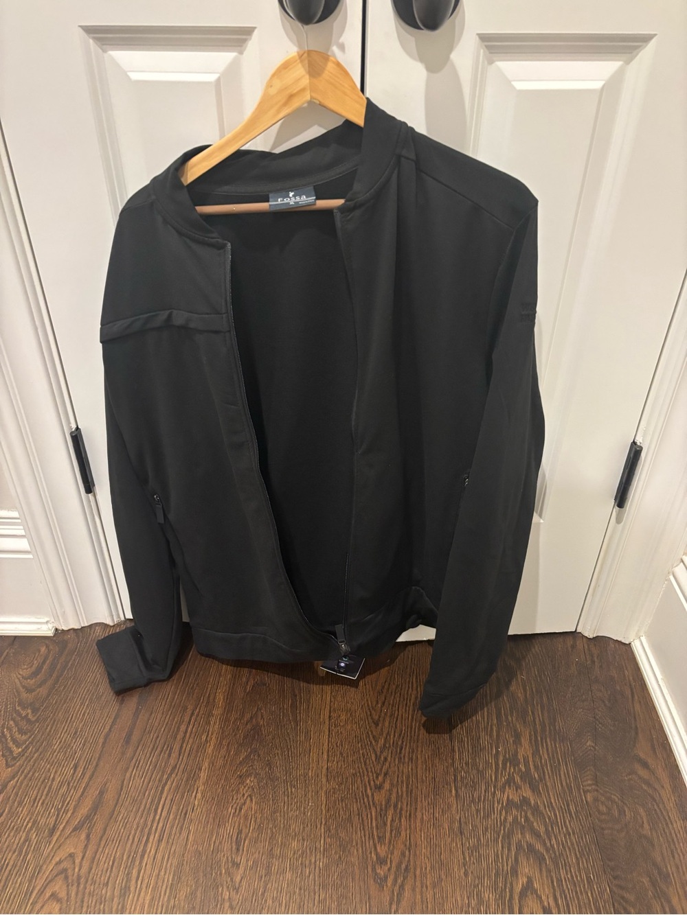 Men's Black Bomber Jacket by Calvin Klein - Lightweight Zip Front